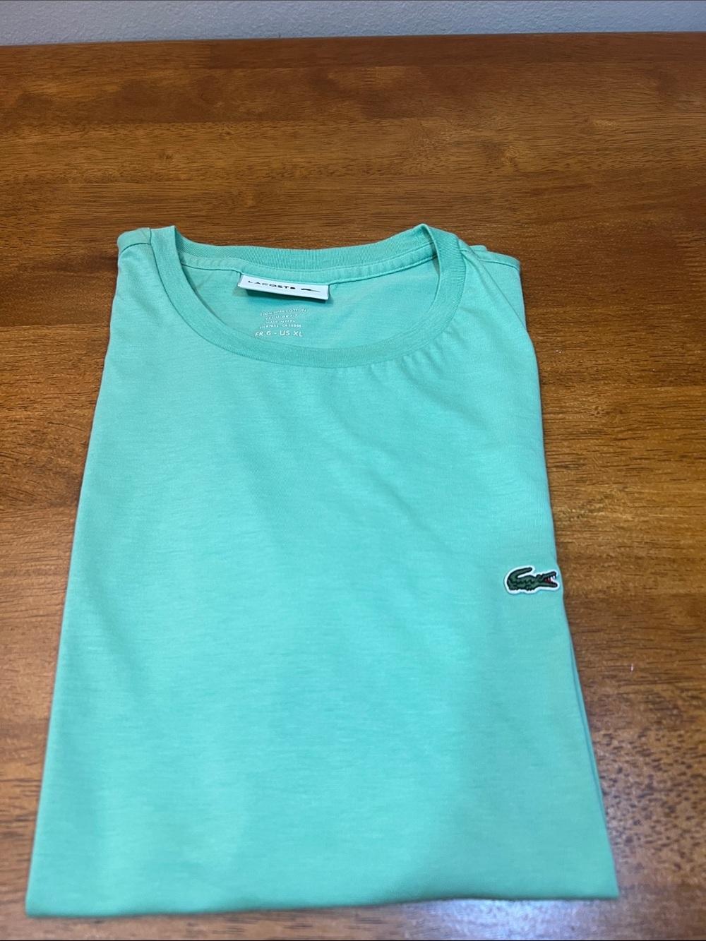 Lacoste Men's Crew Neck Tee in Mint Green Size XL